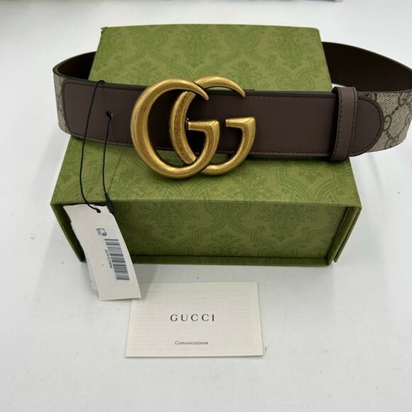 Unisex Gucci GG Marmont, Supreme leather/canvas belt size 80 cm/32 inches main image 5